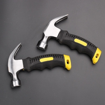 Mini nagų plaktukas su nagais, plieninė galva, plastikinė rankena, 290 g, automobilio avarinis įrankis