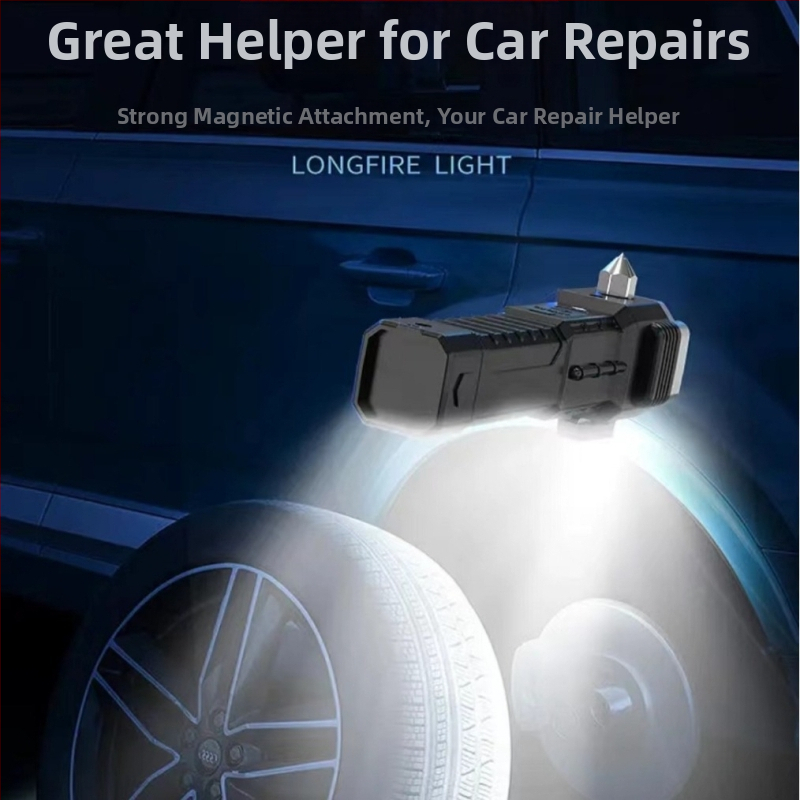 LED svjetiljka s automobilskim sigurnosnim čekićem, višenamjenska, punjiva, 5W, 1000mAh, ručno napajanje