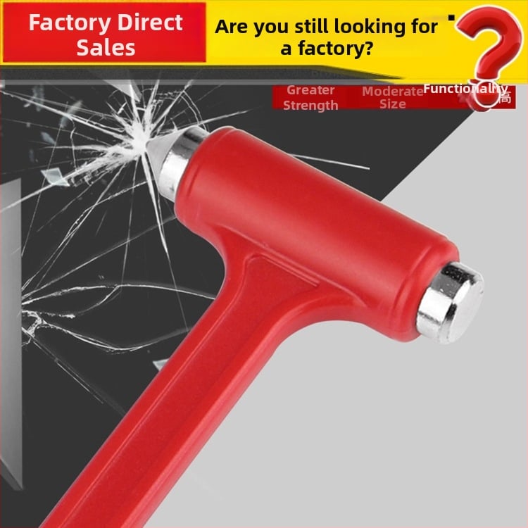 2-σε-1 Εργαλείο Ασφαλείας Αυτοκινήτου, Πολυλειτουργικό Σφυρί Θραύσης Παραθύρων, Μαχαίρι Διάσωσης, Κράμα + Πλαστικό, 0.12 kg