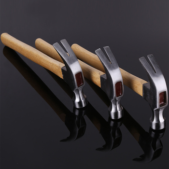 Claw hammer su medine rankena, 45# plieno galva, svoris 1 kg, tinkamas statyboms ir stalių darbams