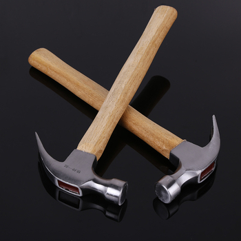 Claw hammer su medine rankena, 45# plieno galva, svoris 1 kg, tinkamas statyboms ir stalių darbams