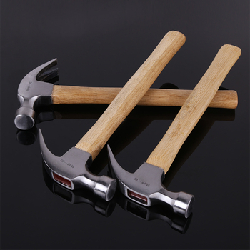 Claw hammer su medine rankena, 45# plieno galva, svoris 1 kg, tinkamas statyboms ir stalių darbams
