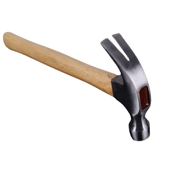 Claw hammer su medine rankena, 45# plieno galva, svoris 1 kg, tinkamas statyboms ir stalių darbams