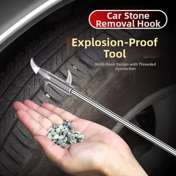 Nerūsējošā tērauda riepu akmeņu tīrīšanas āķis – daudzfunkcionāls automobiļu tīrīšanas instruments akmeņu noņemšanai