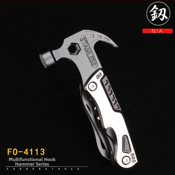 Nagų plaktukas su įrankių plieno galva, lango plyšimo ir evakuacijos įrankiai, atsuktuvas – FO-4113, lauko daugiafunkcis