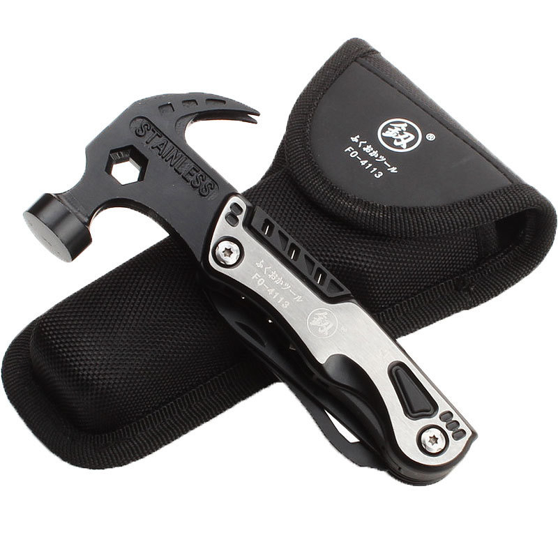 Nagų plaktukas su įrankių plieno galva, lango plyšimo ir evakuacijos įrankiai, atsuktuvas – FO-4113, lauko daugiafunkcis