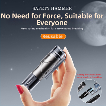 Bochi εργαλείο διάσωσης αυτοκινήτου — μίνι φορητό δι-λειτουργικό εργαλείο διάσωσης έκτακτης ανάγκης; σφυρί θραύσης γυαλιού και μαχαίρι ασφαλείας; Υλικό: χάλυβας βολφράμιο + κράμα ψευδάργύρου + ABS; βάρος 0,15; διαθέσιμη προσαρμογή