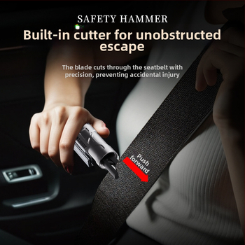 Bochi εργαλείο διάσωσης αυτοκινήτου — μίνι φορητό δι-λειτουργικό εργαλείο διάσωσης έκτακτης ανάγκης; σφυρί θραύσης γυαλιού και μαχαίρι ασφαλείας; Υλικό: χάλυβας βολφράμιο + κράμα ψευδάργύρου + ABS; βάρος 0,15; διαθέσιμη προσαρμογή