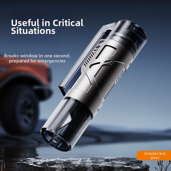 Bochi εργαλείο διάσωσης αυτοκινήτου — μίνι φορητό δι-λειτουργικό εργαλείο διάσωσης έκτακτης ανάγκης; σφυρί θραύσης γυαλιού και μαχαίρι ασφαλείας; Υλικό: χάλυβας βολφράμιο + κράμα ψευδάργύρου + ABS; βάρος 0,15; διαθέσιμη προσαρμογή