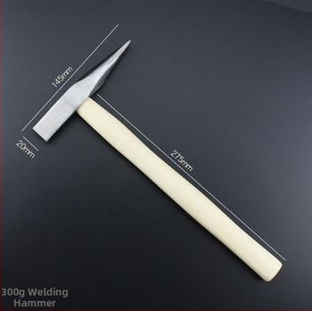 Suvirinimo plaktukas su plokščia galva — anglies plieno galva; medinis kotas; svoris 300 g / 500 g; Kai Cheng