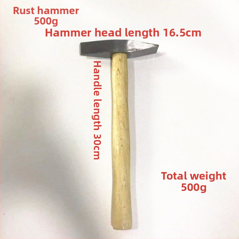 Metināšanas āmurs ar plakanu galvu — oglekļa tērauda galva; koka rokturis; svars 300 g / 500 g; Kai Cheng