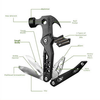 Sulankstomas Gooseneck plaktukas – daugiafunkcis įrankis, aukštos anglies plieno galva, sprogimo atsparus ir smūgiams atsparus, plieno rankena