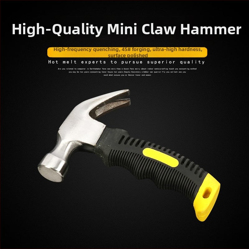 Mini nagų plaktukas su plastine rankena ir plienine galvute; smūgiams atsparus ir sprogimams atsparus, skirtas automobiliui