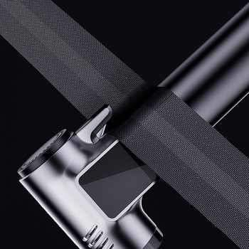 Pompa auto fără fir cu afișaj digital, cioc de siguranță, spargător de geam și tăietor pentru centură; corp ABS, debit de aer 30 L/min, baterie Li-ion 7.4V, <80W, autonomie 5–20 min