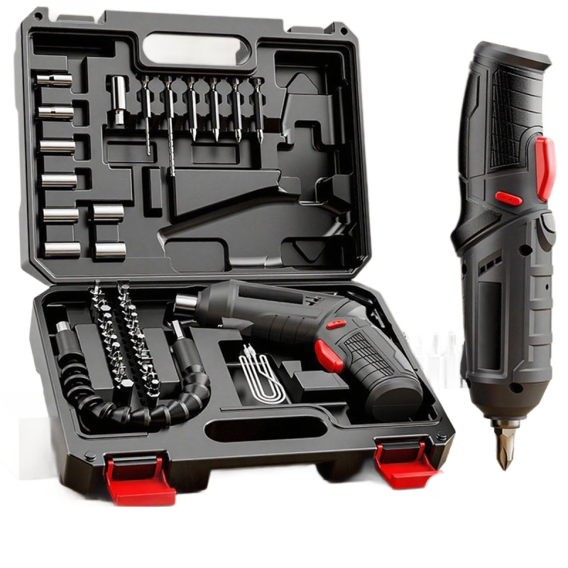 Комплект електрически отвертки – 47 части, волфрамова стомана, презареждащ се, домашна мини бормашина