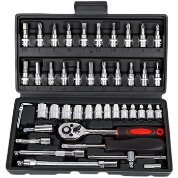 46-djelni set hex alata s ručnim odvijačem s klikom u kutiji za popravak automobila (PP materijal)