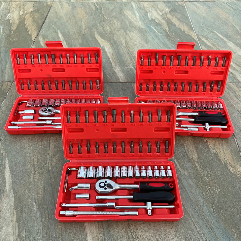 46-djelni set hex alata s ručnim odvijačem s klikom u kutiji za popravak automobila (PP materijal)