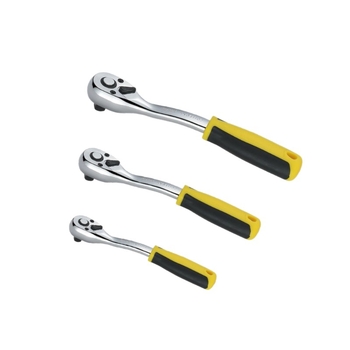 Billion New 72 dantų lenkta rankena, greito atlaisvinimo lizdas, chromo vanadžio plienas, poliruotas chromas