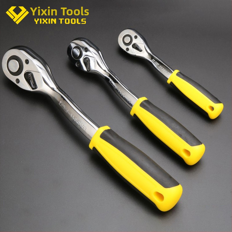 Billion New 72 dantų lenkta rankena, greito atlaisvinimo lizdas, chromo vanadžio plienas, poliruotas chromas