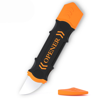 Antistatiskas divgalvas atvēršanas instruments no sakausējuma tērauda, piemērots mobilo tālruņu un datoru remontam; tīrais svars 0.1.