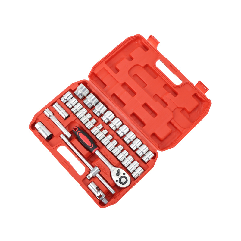 32 части комплект инструменти за авто ремонт в кутия, мултифункционален комплект гнезда и ключове, хром-ванадиева стомана