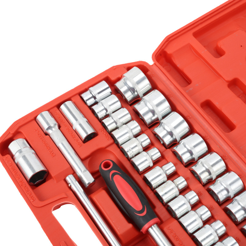 32 части комплект инструменти за авто ремонт в кутия, мултифункционален комплект гнезда и ключове, хром-ванадиева стомана