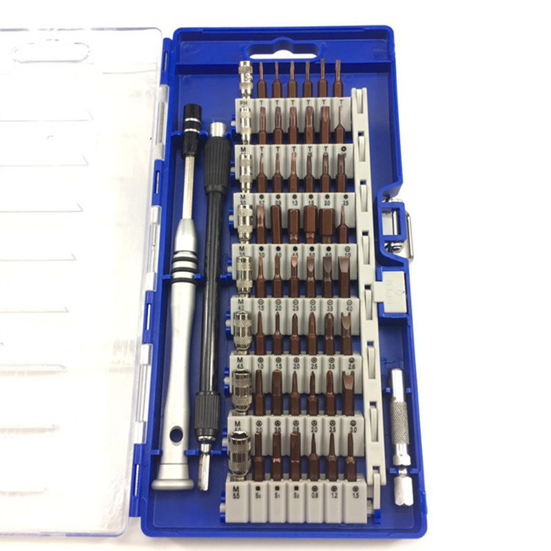 60-u-1 set odvijača 6100 S2 magnetski, S2 legirana čeli, Torx, križni i ravni vrh za mobitele i računala