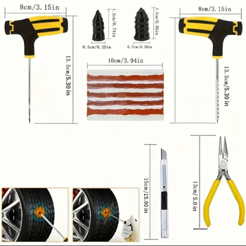 Colleo 42-τεμαχίων κιτ επισκευής ελαστικών σε τσάντα EVA για αυτοκίνητα, μοτοσυκλέτες και ηλεκτρικά οχήματα (Μοντέλο 0987)
