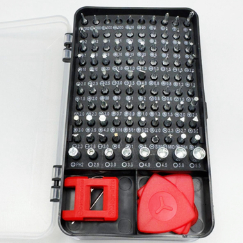 115-in-1 atsuktuvų rinkinys su magnetiniais antgaliais, 45# plienas, neizoliuotas, svoris 0,5 kg, skirtas kompiuterių ir laikrodžių demontavimui