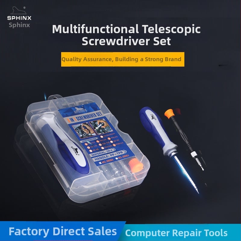 Sphinx aštuonių įrankių rinkinys su magnetiniu ir izoliaciniu chromo vanadžio plienu kompiuterių ir namų remontui