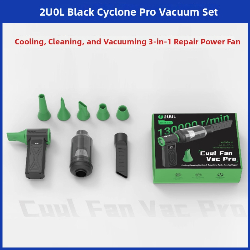 2uul Melns Tornado Pro putekļu noņemšanas gaisa pistole mobilā tālruņa remontam un tīrīšanai - plastmasas korpuss, sūcēja un pūšanas funkcija, telekomunikāciju uzturēšana