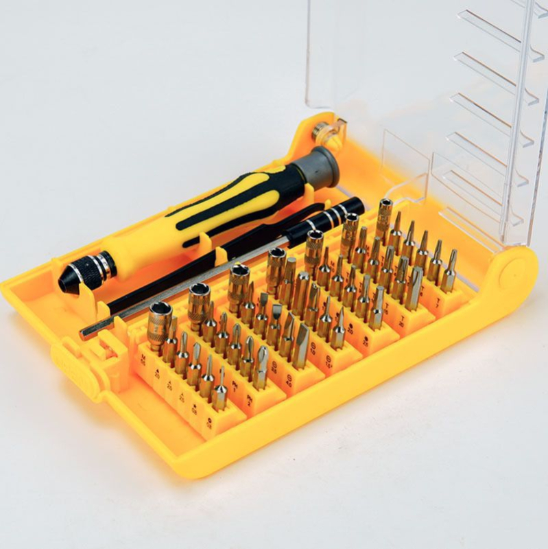 Daugiakryptinis atsuktuvų rinkinys, 46 dalys, modelis 6089A, magnetinis, izoliuotas, chromo-vanadžio plienas