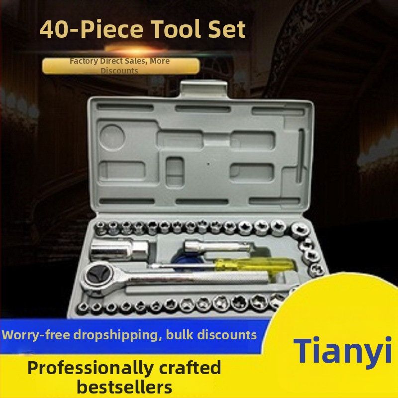 40 gabalu komplekts ar uzglabāšanas kārbu, hroma-vanādija tērauds, 1 kg, automašīnām un mājas lietošanai