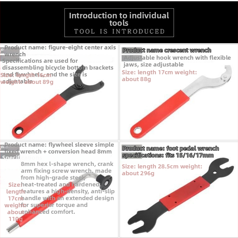 Velosipēdu pilnīgs instrumentu komplekts kalnu velosipēda remontam – Materiāls: PP; Piemērojums: Mašīnu remonts; Zīmols: Other