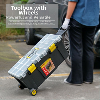 Elektrikāru instrumentu kaste ar ratiem – daudzfunkcionāla uzglabāšana, polipropilēna konstrukcija, preces kods 54541541541