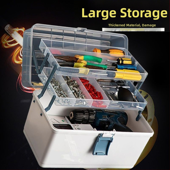 Daudzfunkcionāla metāla instrumentu kaste transportlīdzekļiem, saliekama ar trim slāņiem, rūpnieciskā kvalitāte