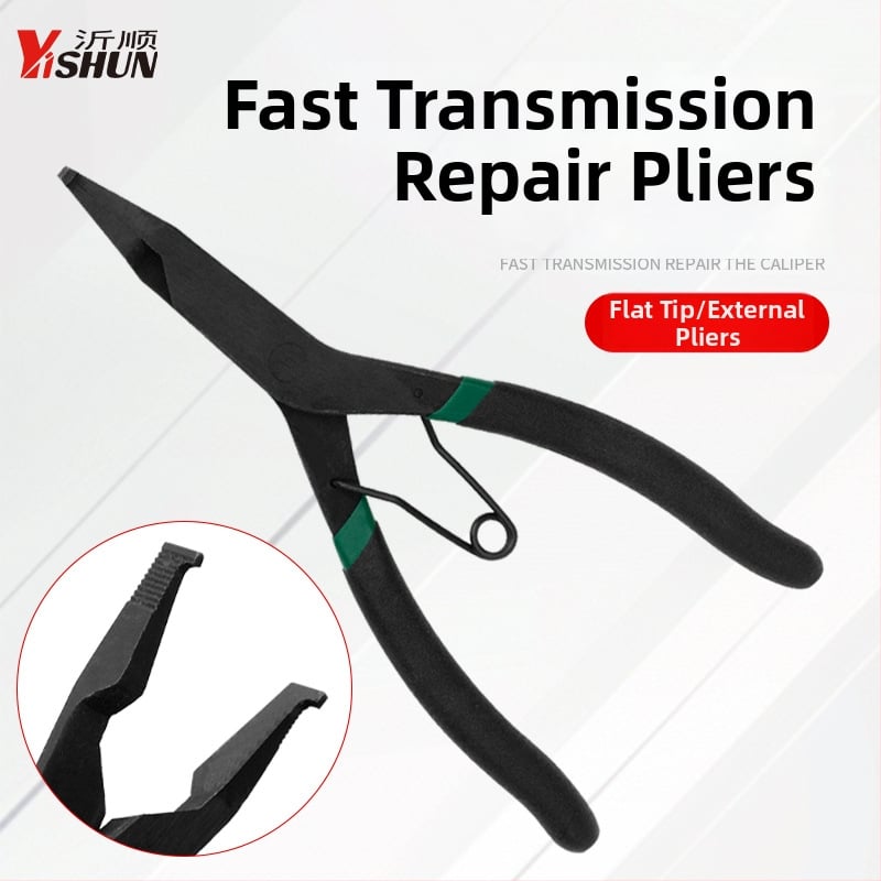 Circlip žnyplės tiesiam velniui su plokščiu nosimi — Yishun prekės ženklas; galvos skersmuo: 1; galvos kampas: 0; galvos keitimas neleidžiamas.