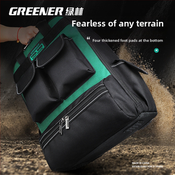 GREENER pečių įrankių kuprinė, tvirta drobinė konstrukcija elektrikams, įrankių saugojimas ir daugiafunkcinis remontos dėklas