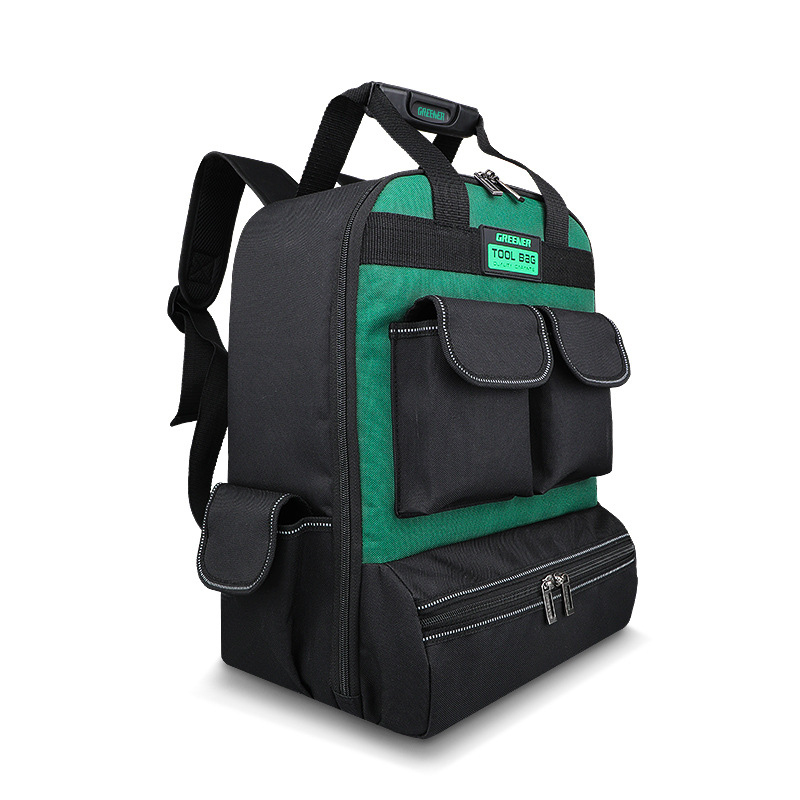 GREENER pečių įrankių kuprinė, tvirta drobinė konstrukcija elektrikams, įrankių saugojimas ir daugiafunkcinis remontos dėklas
