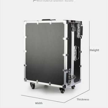 Aliuminio lydinio įrankių dėžė su traukiama rankena – flight case, nešiojama įrankių dėžė medicinos įrangai, logotipo spausdinimas