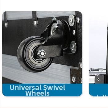 Aliuminio lydinio įrankių dėžė su traukiama rankena – flight case, nešiojama įrankių dėžė medicinos įrangai, logotipo spausdinimas