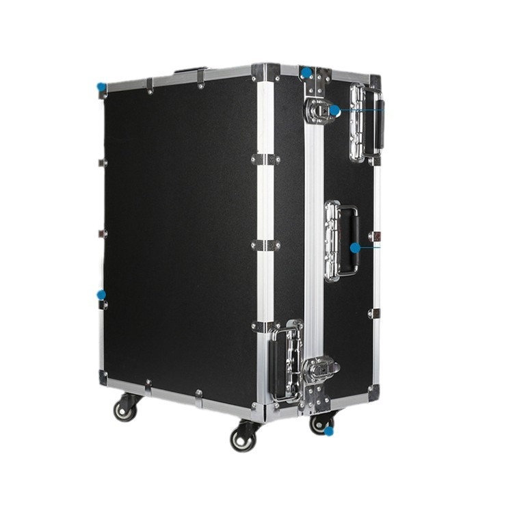 Aliuminio lydinio įrankių dėžė su traukiama rankena – flight case, nešiojama įrankių dėžė medicinos įrangai, logotipo spausdinimas