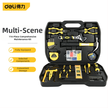 Pārnēsājama instrumentu kaste, 116 detaļu komplekts ikdienas ūdensapgādes un elektroinstalāciju uzturēšanai