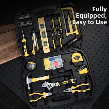 Pārnēsājama instrumentu kaste, 116 detaļu komplekts ikdienas ūdensapgādes un elektroinstalāciju uzturēšanai