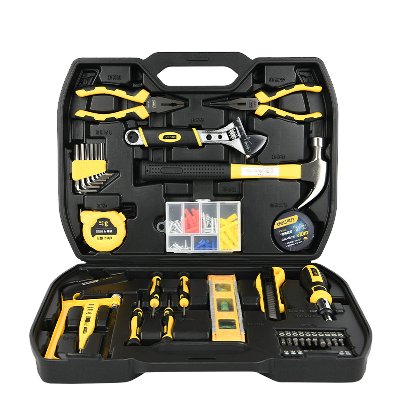 Pārnēsājama instrumentu kaste, 116 detaļu komplekts ikdienas ūdensapgādes un elektroinstalāciju uzturēšanai