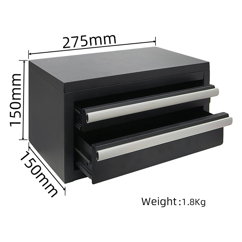 XR-151 Metalo įrankių dėžė — Dviejų stalčių kosmetikos ir laikymo dėžė, vienos sluoksnio sustiprinta metalinė konstrukcija, nešiojama namų saugykla