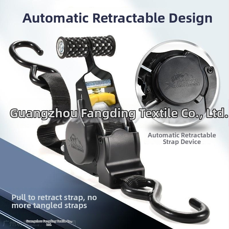 Metāla spriegošanas siksna ar vilkšanas auklu, 3 m garumā, platums 2,5 cm, piemērots auto un motociklam, izturība 50 N