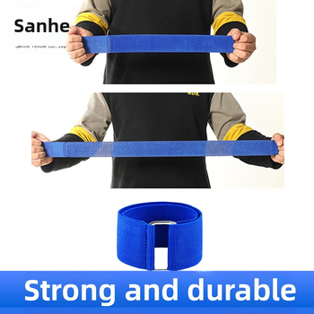 Rugalmas szalag kétfős háromlábú játékhoz Velcro-zárással; Anyag: nylon; Keverék: nylon-poliészter; Alkalmazások: szalagok, játékok, kötözők; Márka: Qiangxin