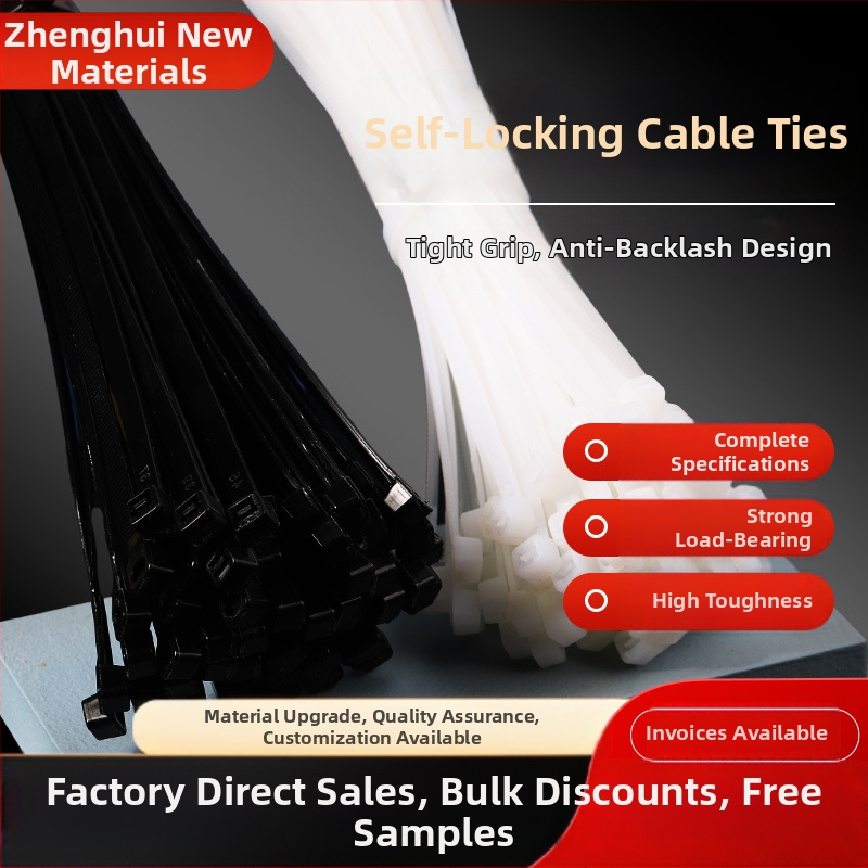 Autolukustuv nailonist ZIP-kinnitus tööstuslikuks kinnitamiseks, mõõdud 3 x 100 mm, paksus 0,2–0,3 mm, materjal: nailon, UL94 V-2