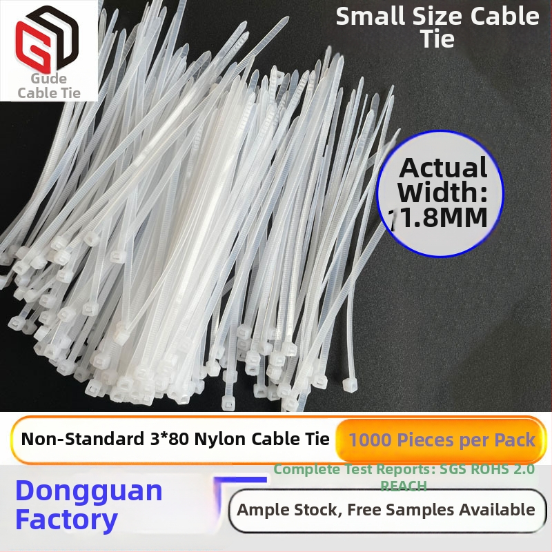 Nailonist kabeli sidemed automaatse lukustusega, 1000 tk, UL94V-2, kaablite korraldamiseks